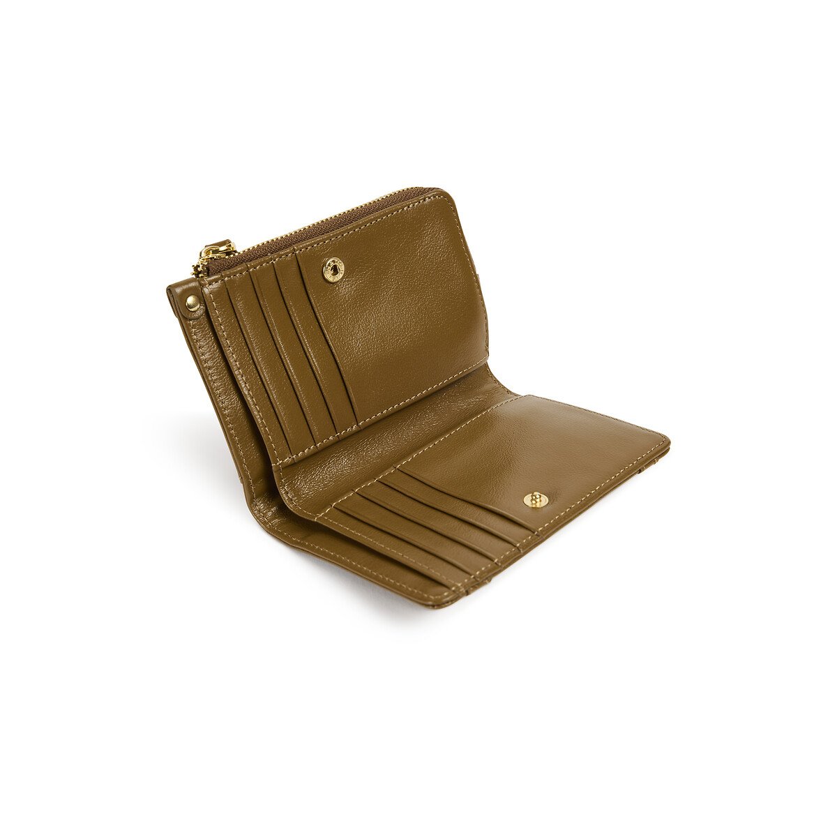Portefeuille zippé en cuir ROZA tabac, NAT & NIN