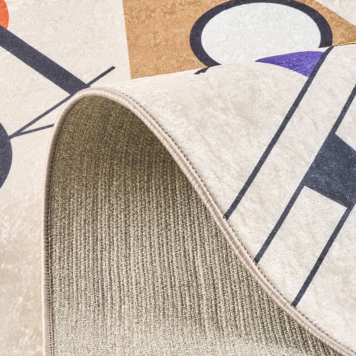 Tapis lavable moderne STAMPA blanc, NAZAR RUGS