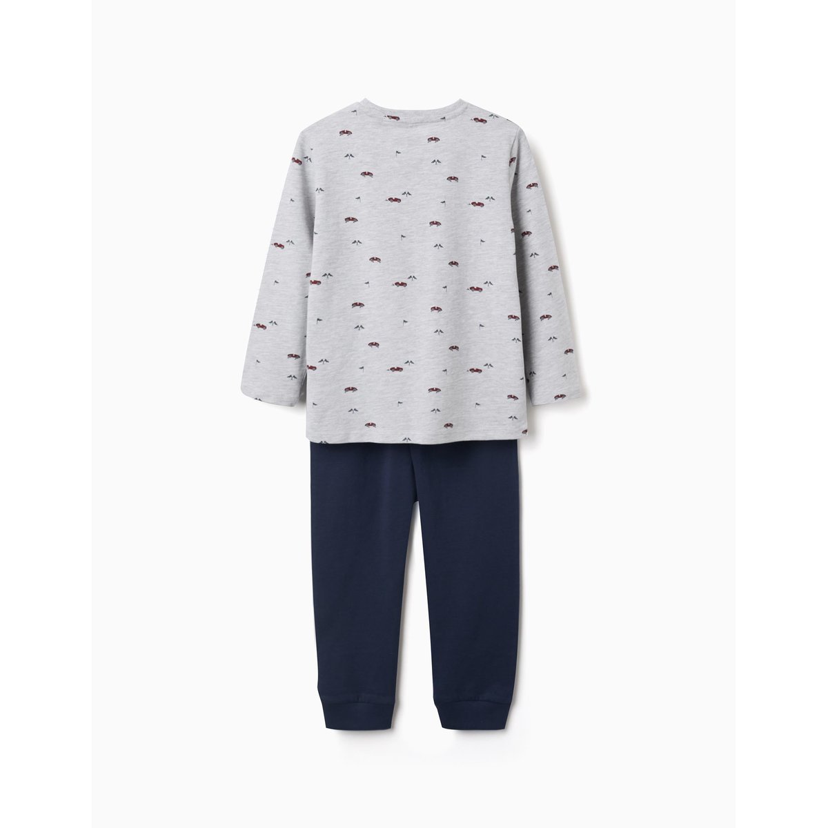 Pyjama à manches longues avec motif de voitures de course gris, ZIPPY