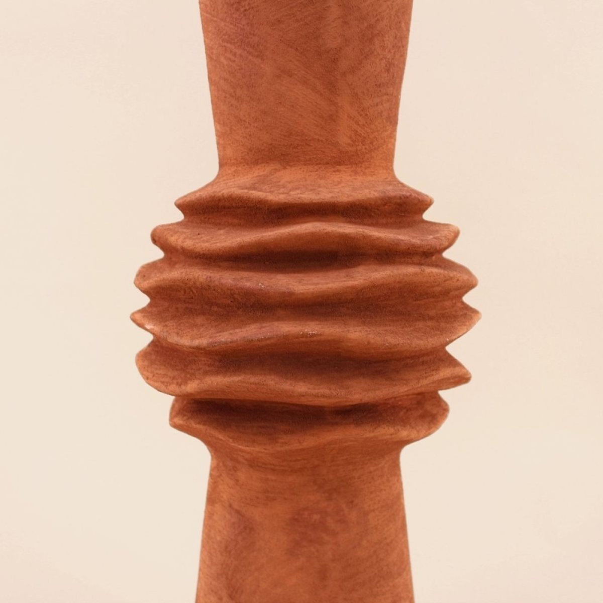 Vase en grès effet pierre, H47cm terracotta, ORNAMI