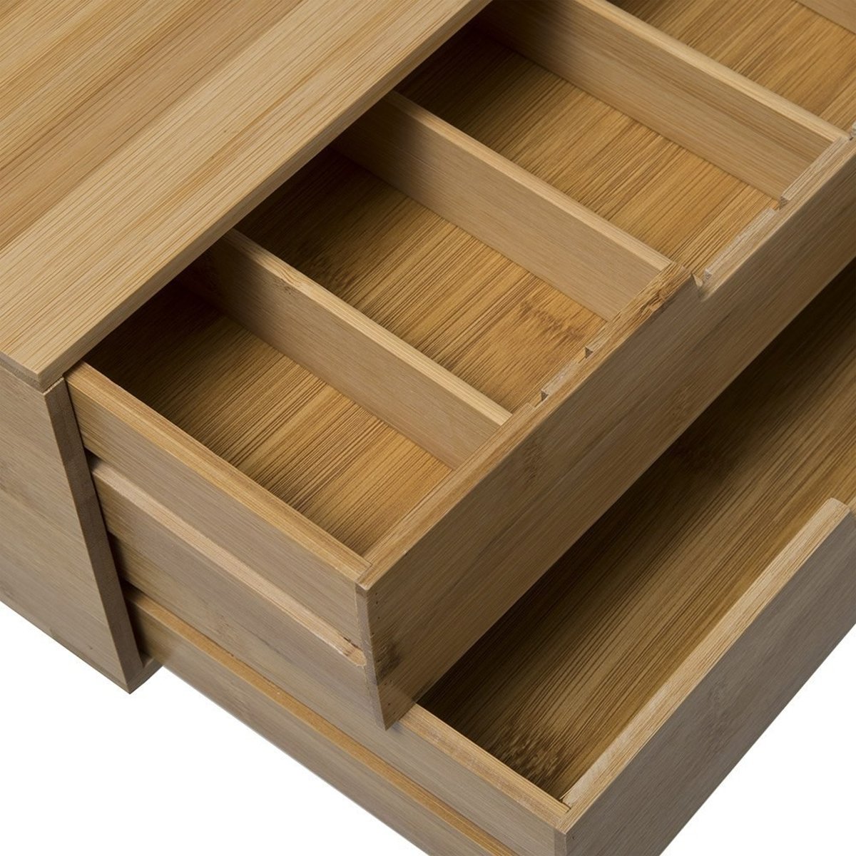 Porte Capsules 2 Tiroirs Bambou beige, ATMOSPHERA