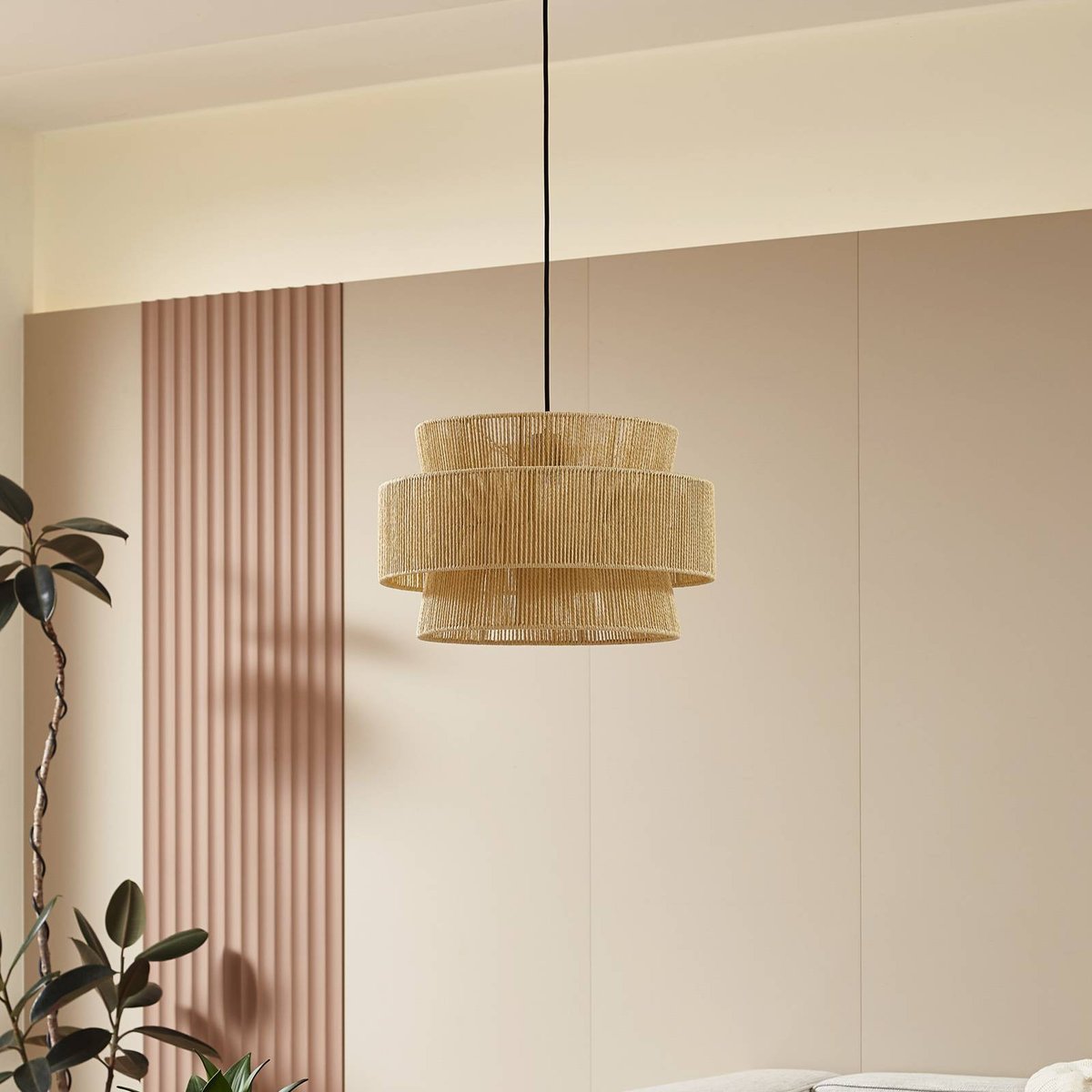 Suspension en papier traditionnelle, Anuva naturel, beige, LINDBY