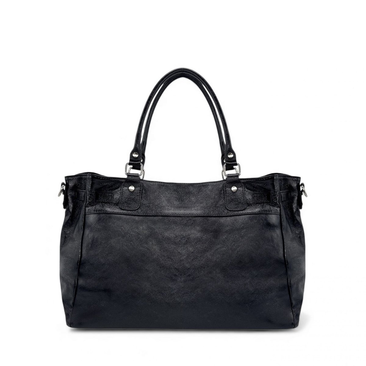 Sac cabas en cuir irisé JANET SILVER noir irisé, OH MY BAG