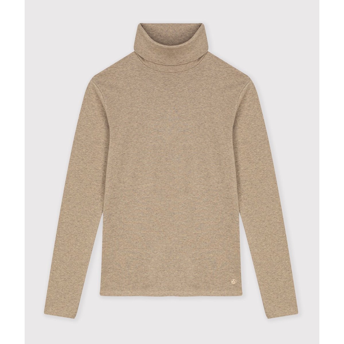 T-shirt dolcevita in cotone l'Iconique beige, PETIT BATEAU