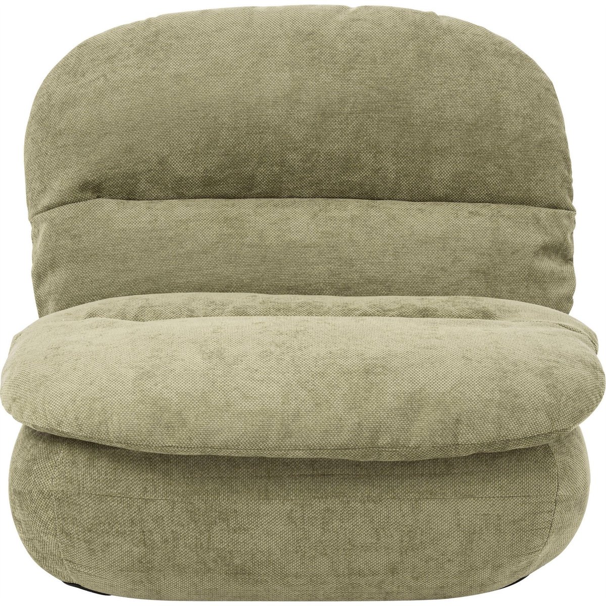 Chaise longue en tissu moelleux vert, RECOLLECTION