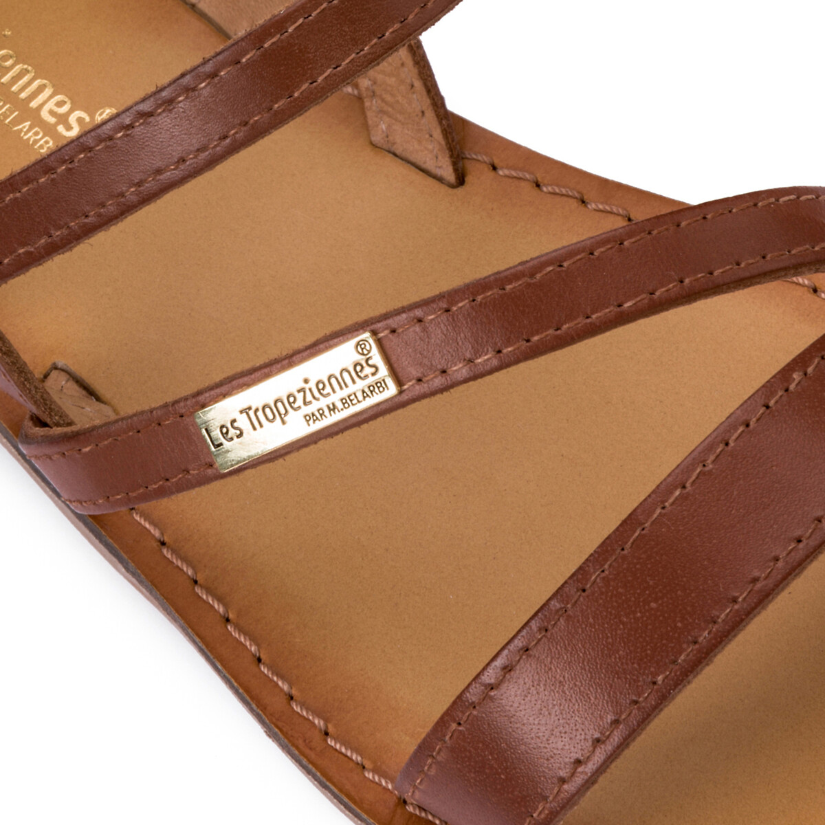 Leren sandalen Baden kastanje, LES TROPEZIENNES PAR M.BELARBI