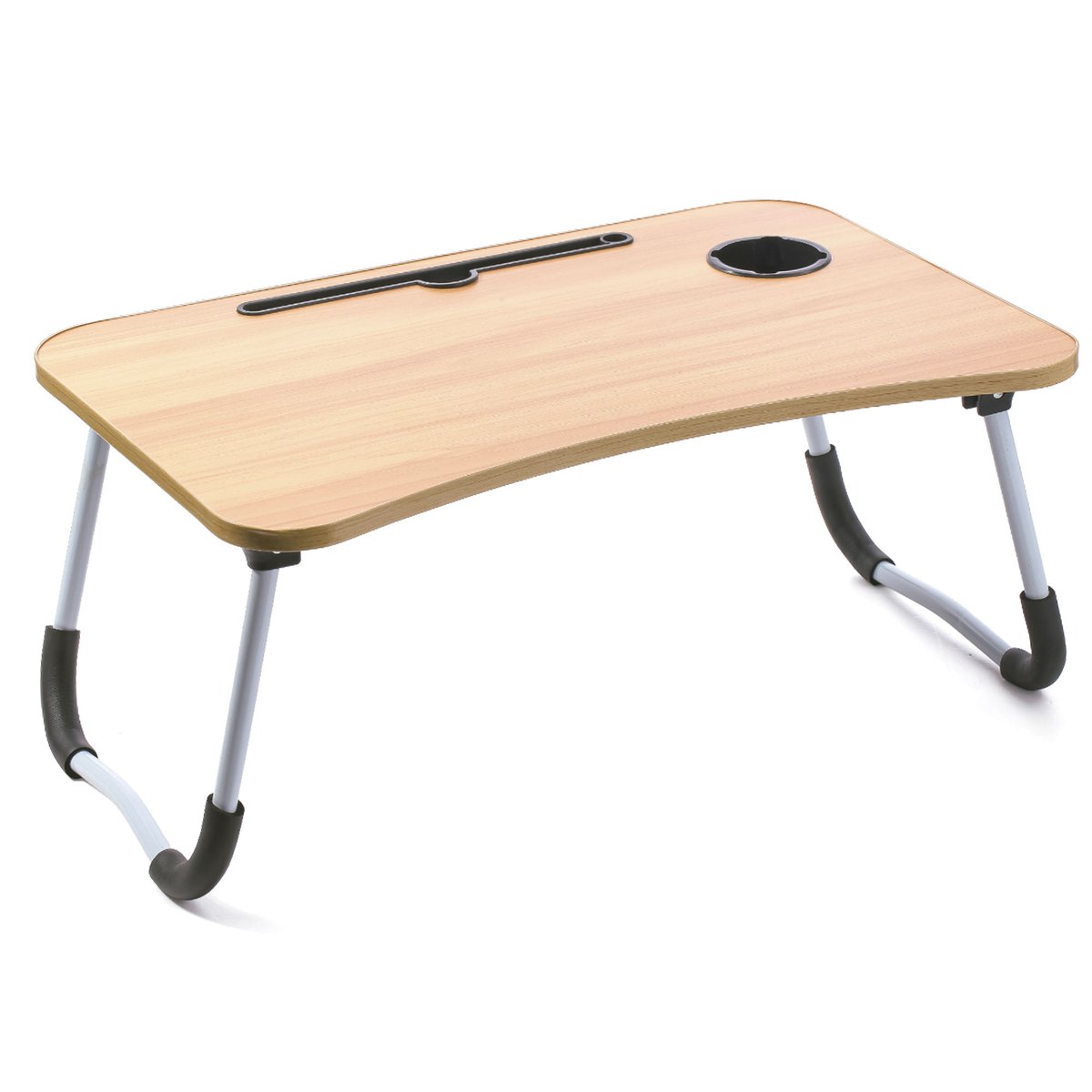 Plateau de lit en bois et métal pour ordinateur portable 60x40x26cm bois, WADIGA