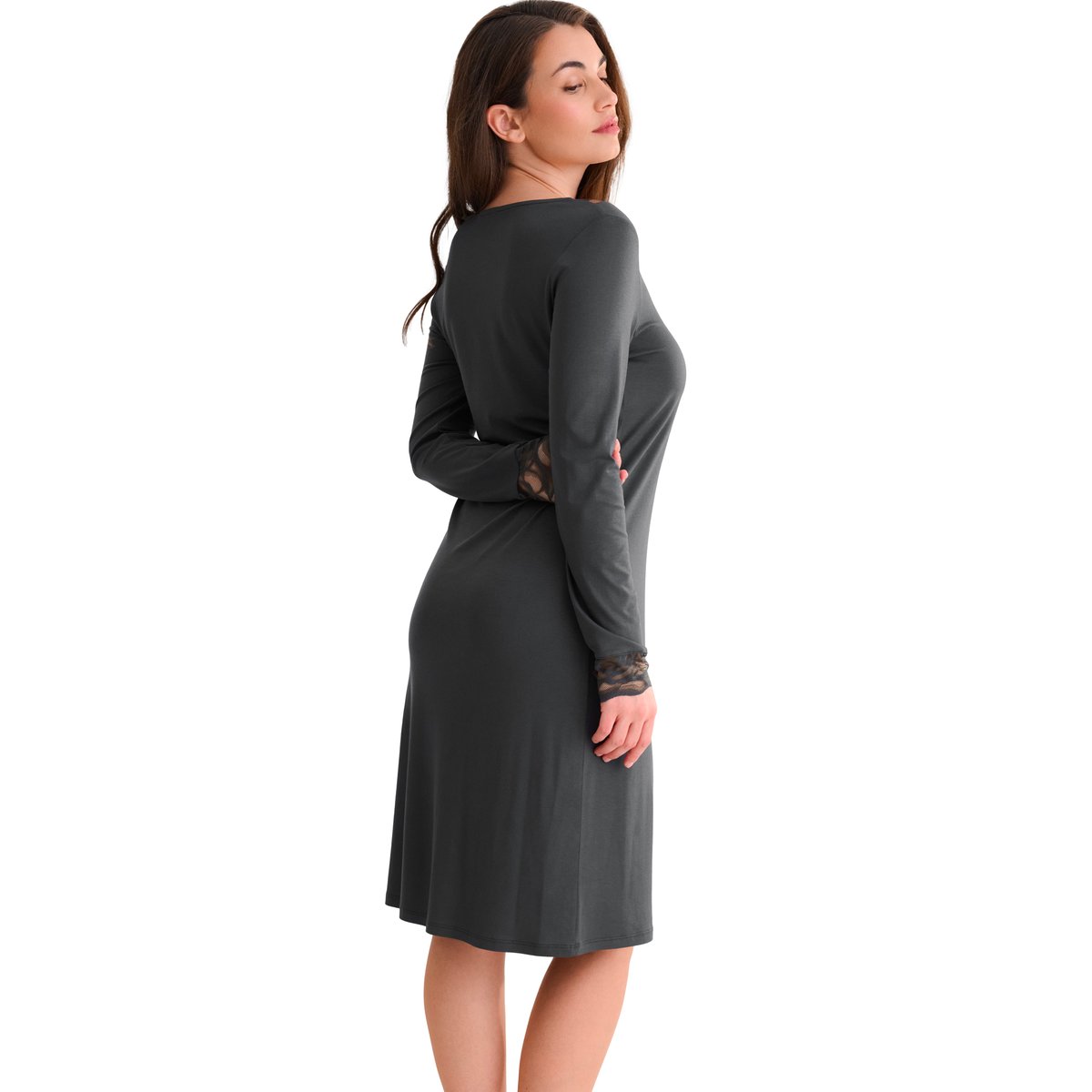 Chemise de nuit manches longues RUTH gris, LISCA