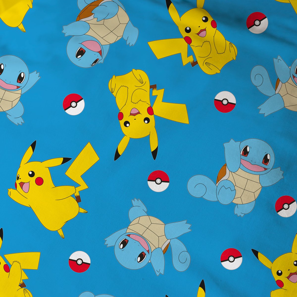 Parure de lit imprimée 100% coton, GOODBYE bleu, POKEMON