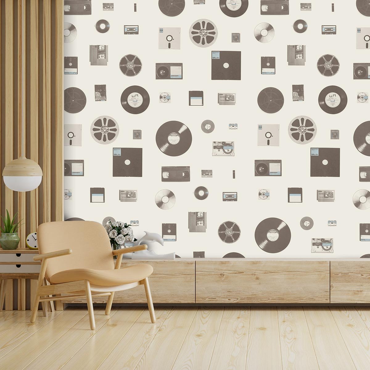 Papier peint sépia intissé, HEXOA