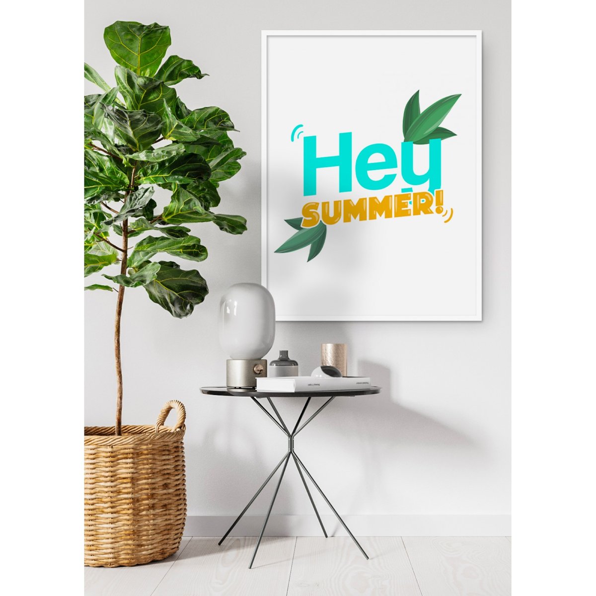 Affiche Hey Summer blanc, L'AFFICHERIE