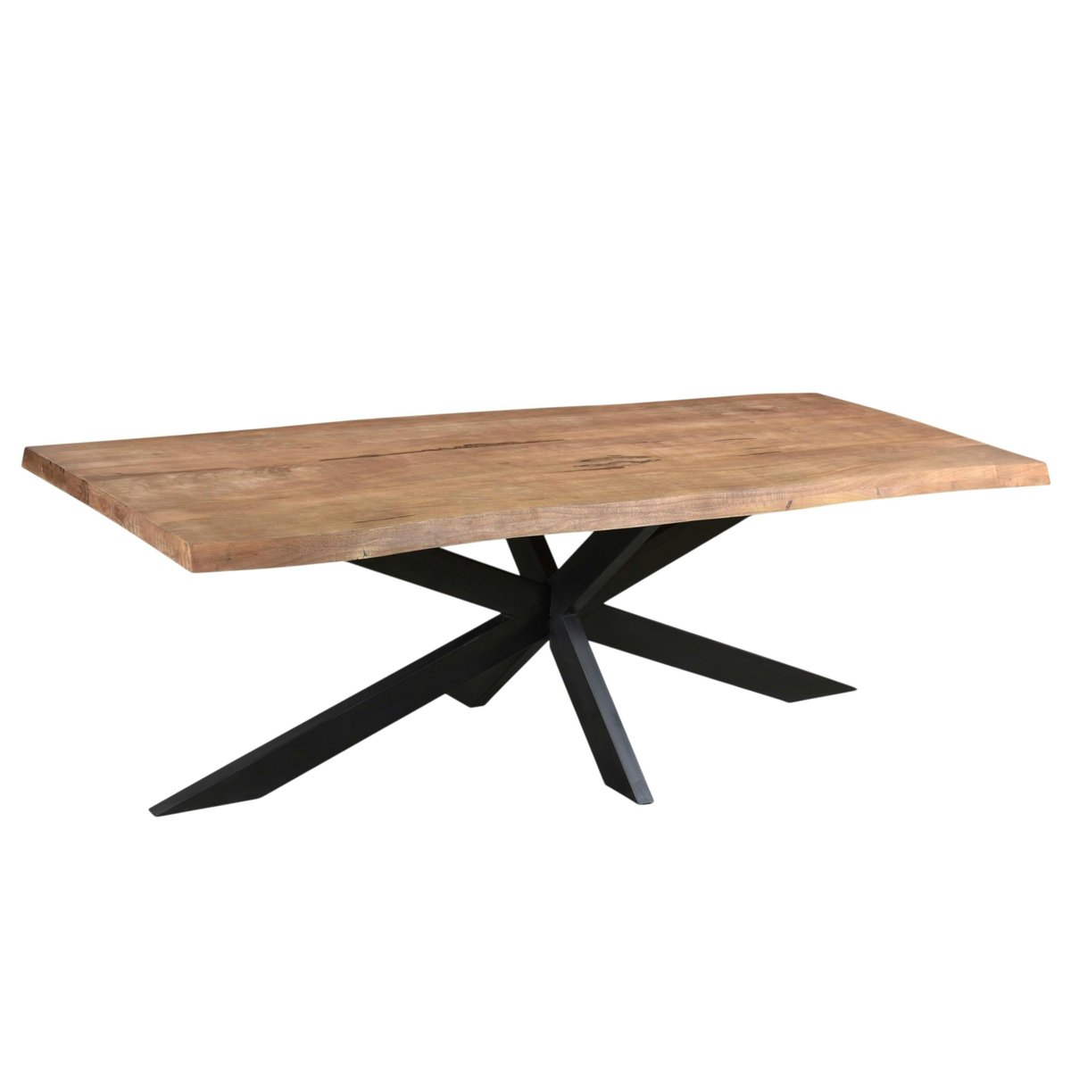 Table à manger bois pied central bords naturels 200 cm KARGO bois naturel, PIER IMPORT