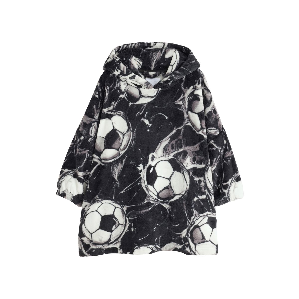 Poncho en polaire football noir/blanc, NEXT