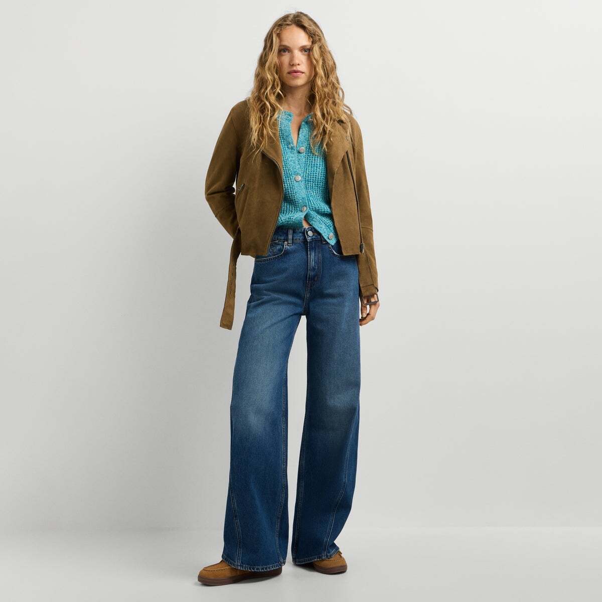 Belle - Jean Coupe Évasée, Taille Haute 12 oz bleu rigide denim, PEPE JEANS