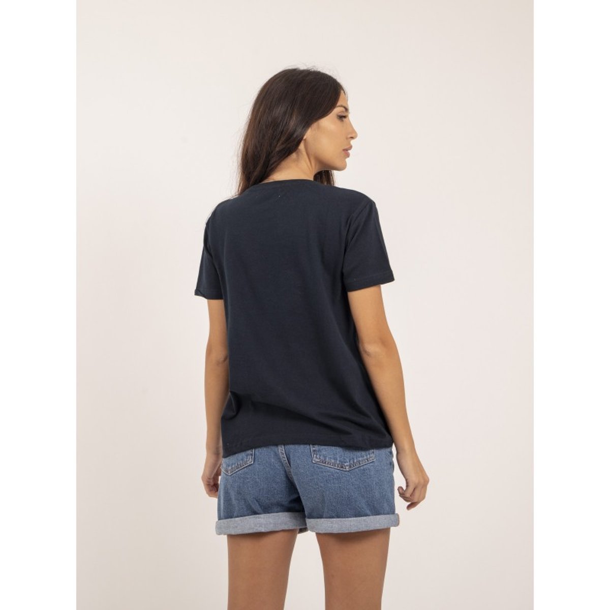 T-shirt Col Rond Message Fiorelli bleu marine, DONA LISA