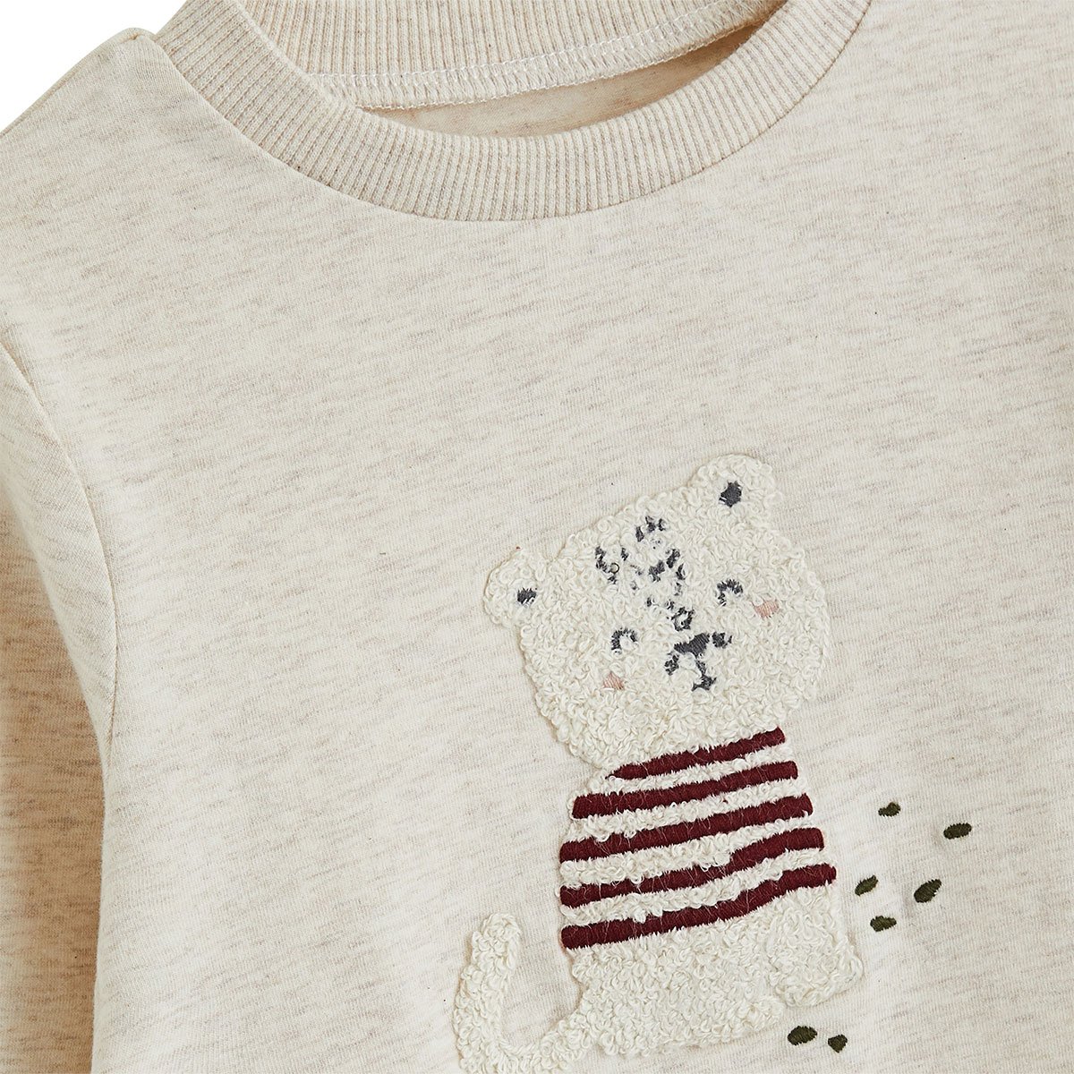 Lot de 2 t-shirts bébé manches longues Pistache gris, PETIT BEGUIN