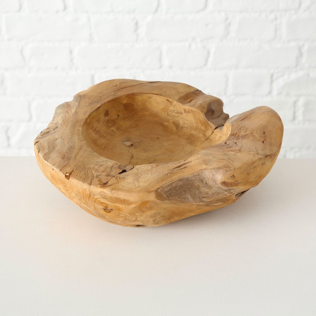 Vide-Poche déco en teck naturel 30x30x9cm bois, WADIGA