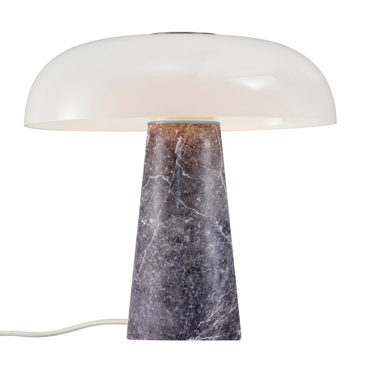 Lampe à poser forme champignon en marbre et verre, GLOSSY gris, DESIGN FOR THE PEOPLE