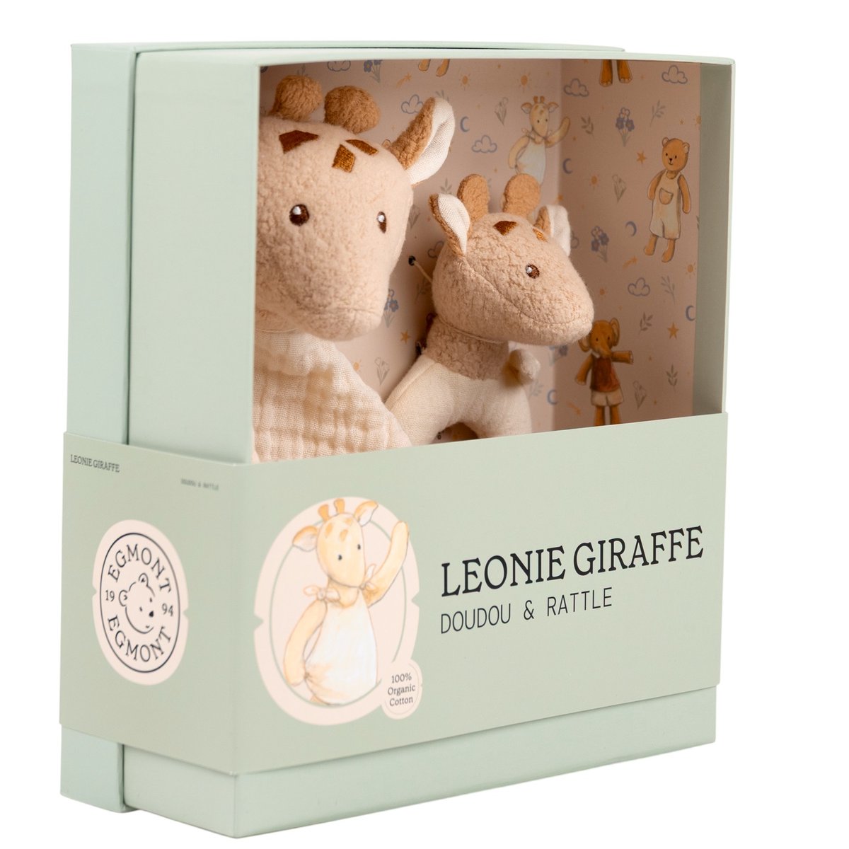 Coffret cadeau doudou et hochet Girafe beige, EGMONT TOYS