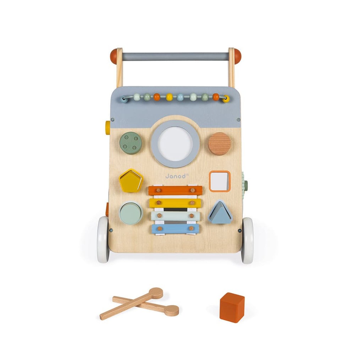 Chariot multi activités sweet cocoon en bois blanc/naturel, JANOD