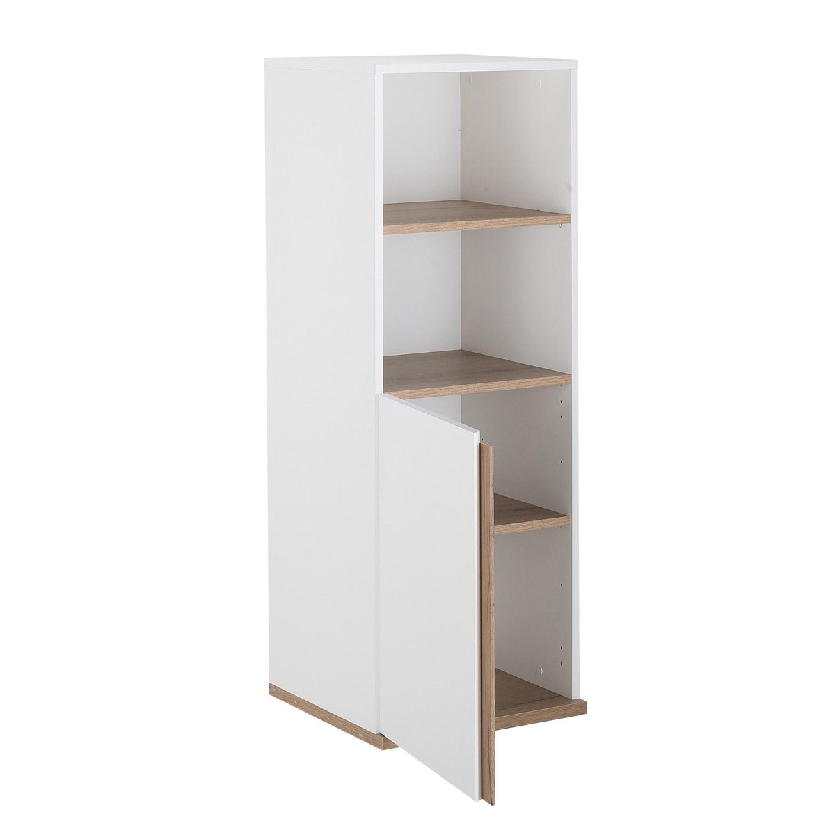 Module 1 porte 2 niches avec étagères blanc, GAMI