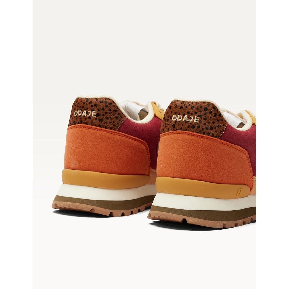 Baskets basses ALINE bordeaux ivoire moutarde, ODAJE