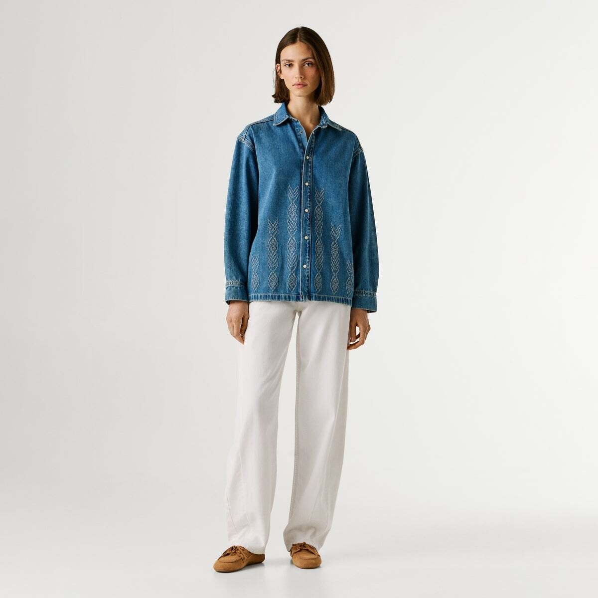 Surchemise En Denim Brodée 11.5oz blue rigid denim, PEPE JEANS