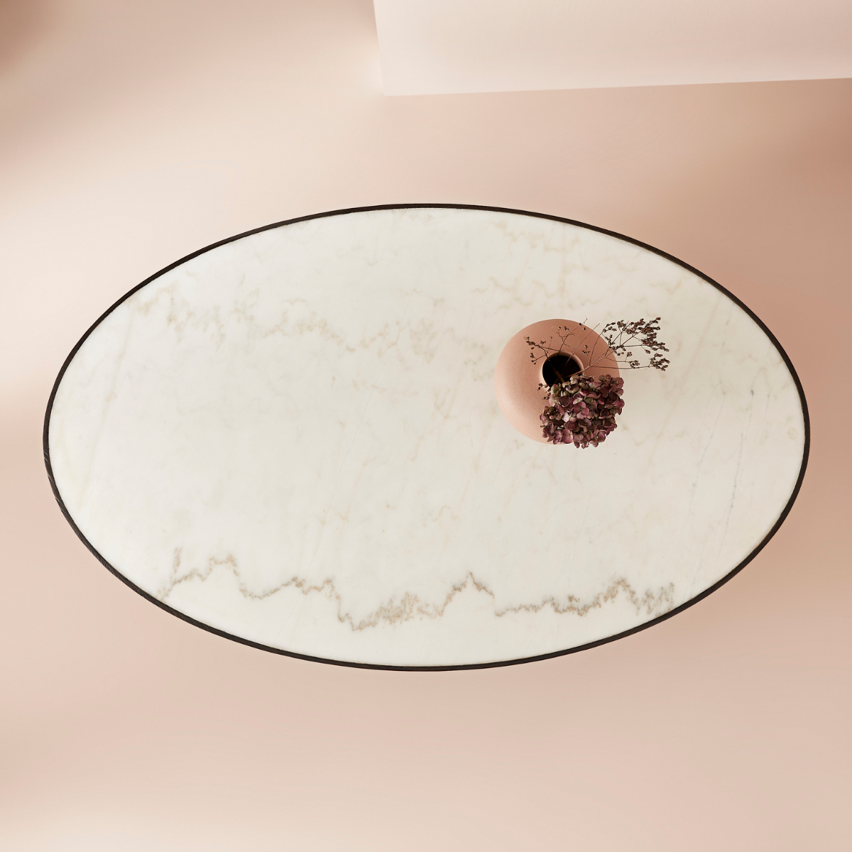 Table basse ovale en marbre blanc TULIPE blanc, SIGNATURE