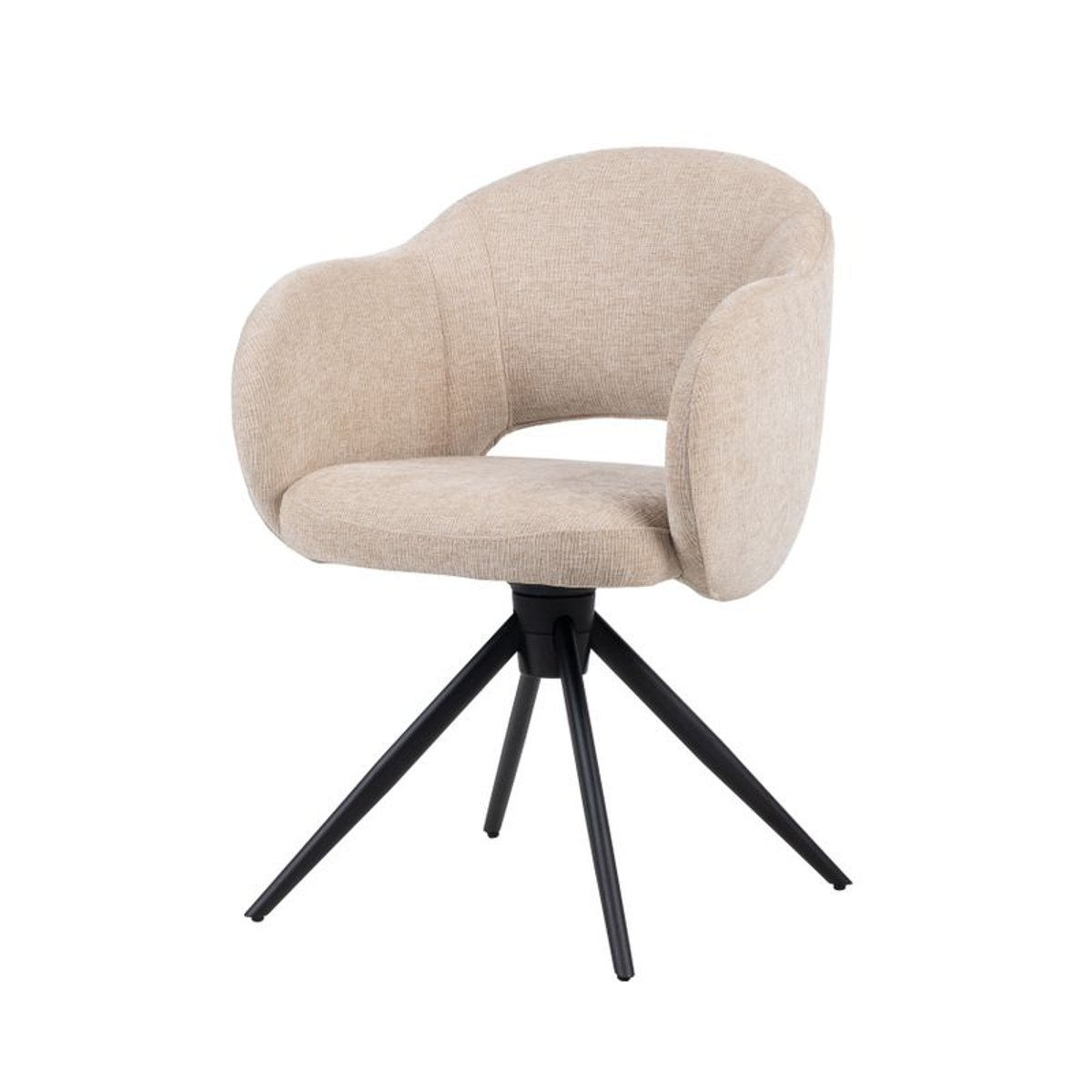 Chaise pivotante tissu sable, ZAGO