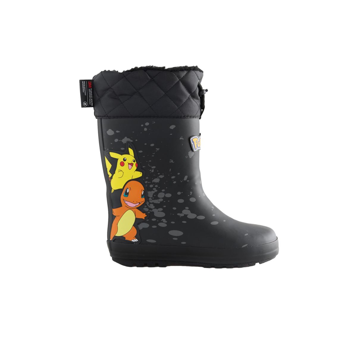 Bottes en caoutchouc fourrées pokémon noir, NEXT