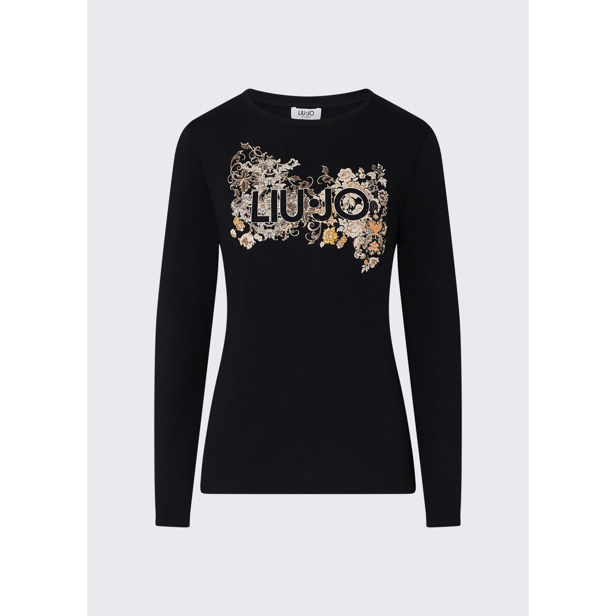T-shirt ajusté avec logo noir, LIU JO