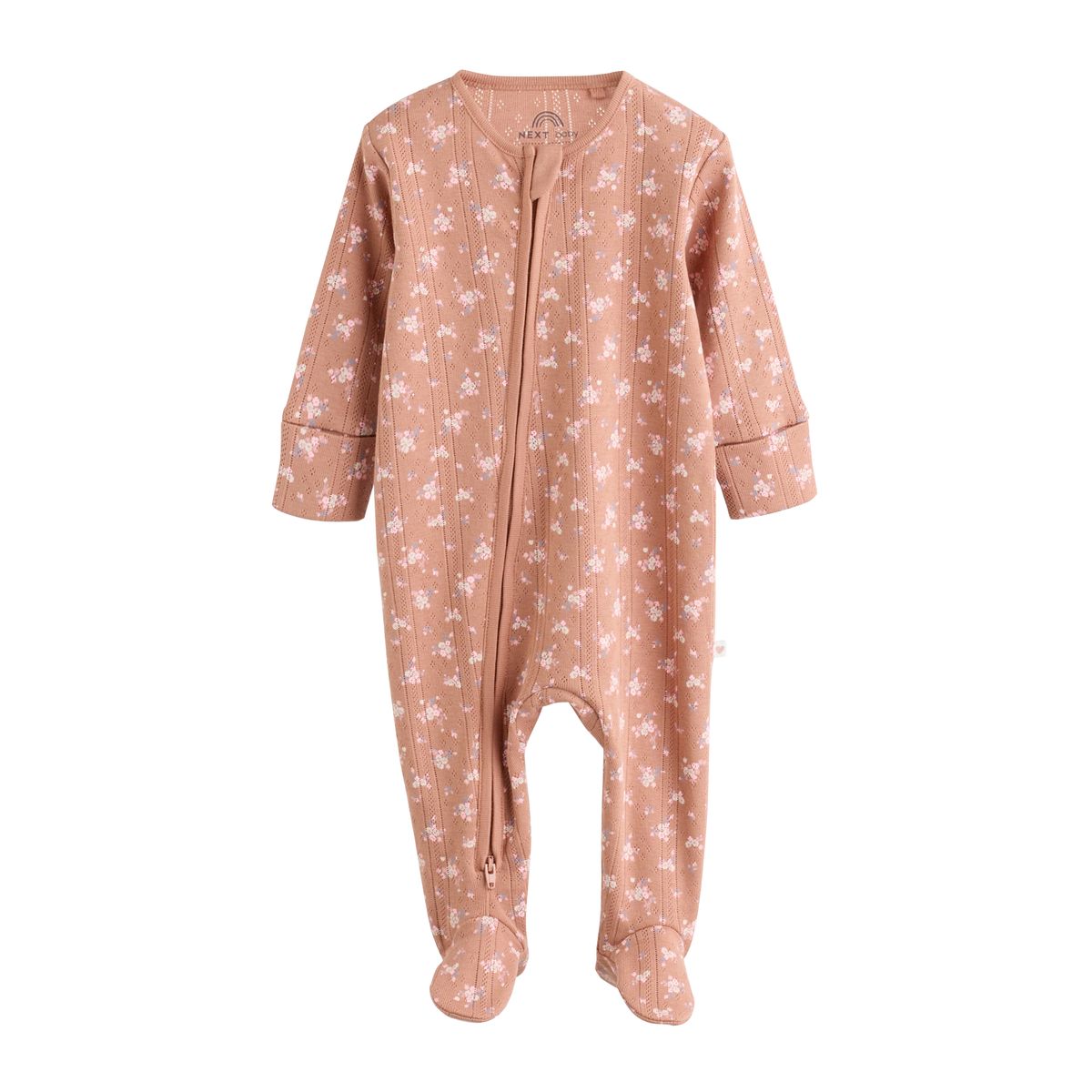 Dors-bien à zip double sens bébé, lot de 5 marron à imprimé petites fleurs, NEXT