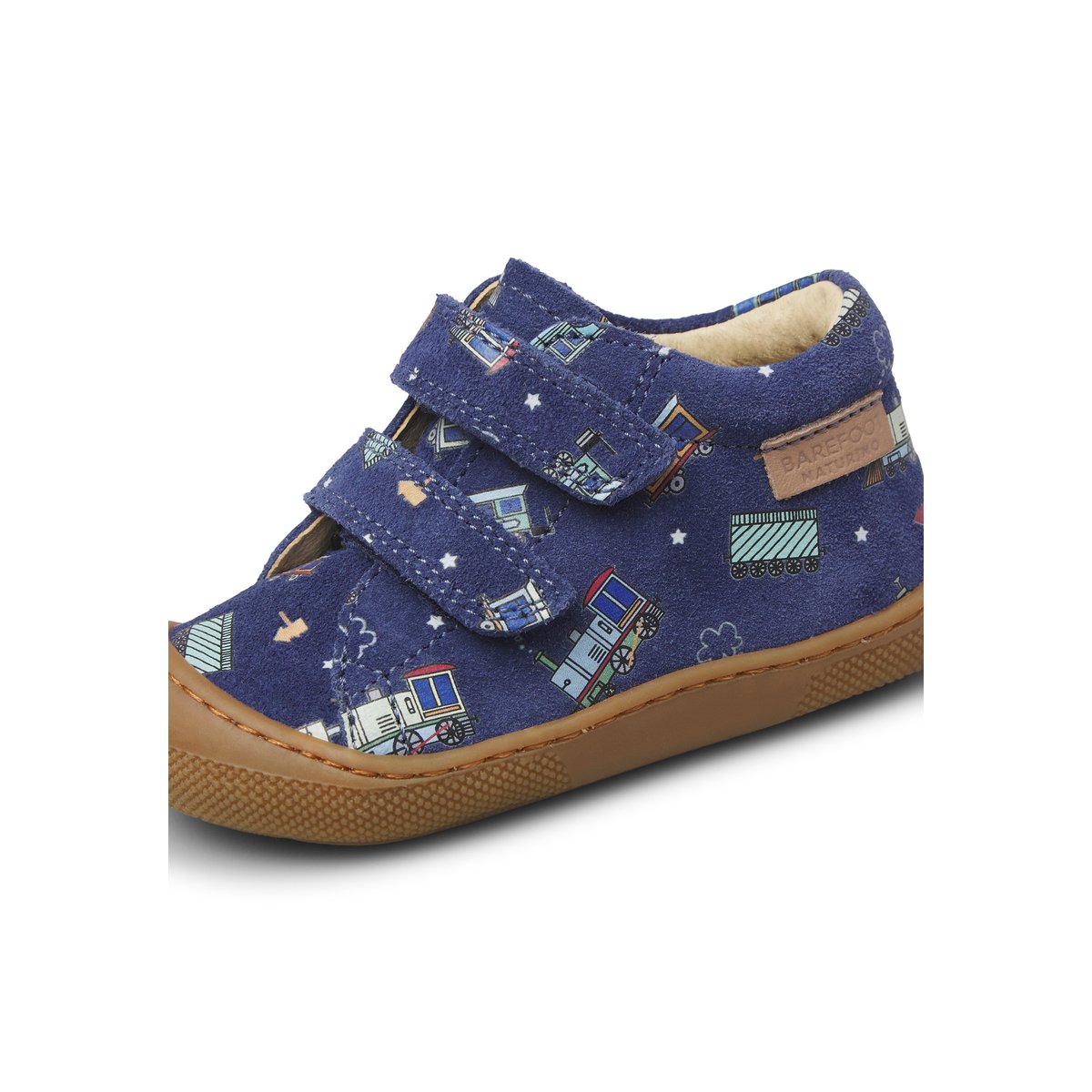 Chaussures premiers pas en suède BAREFOOT AMUR VL bleu-céleste, NATURINO