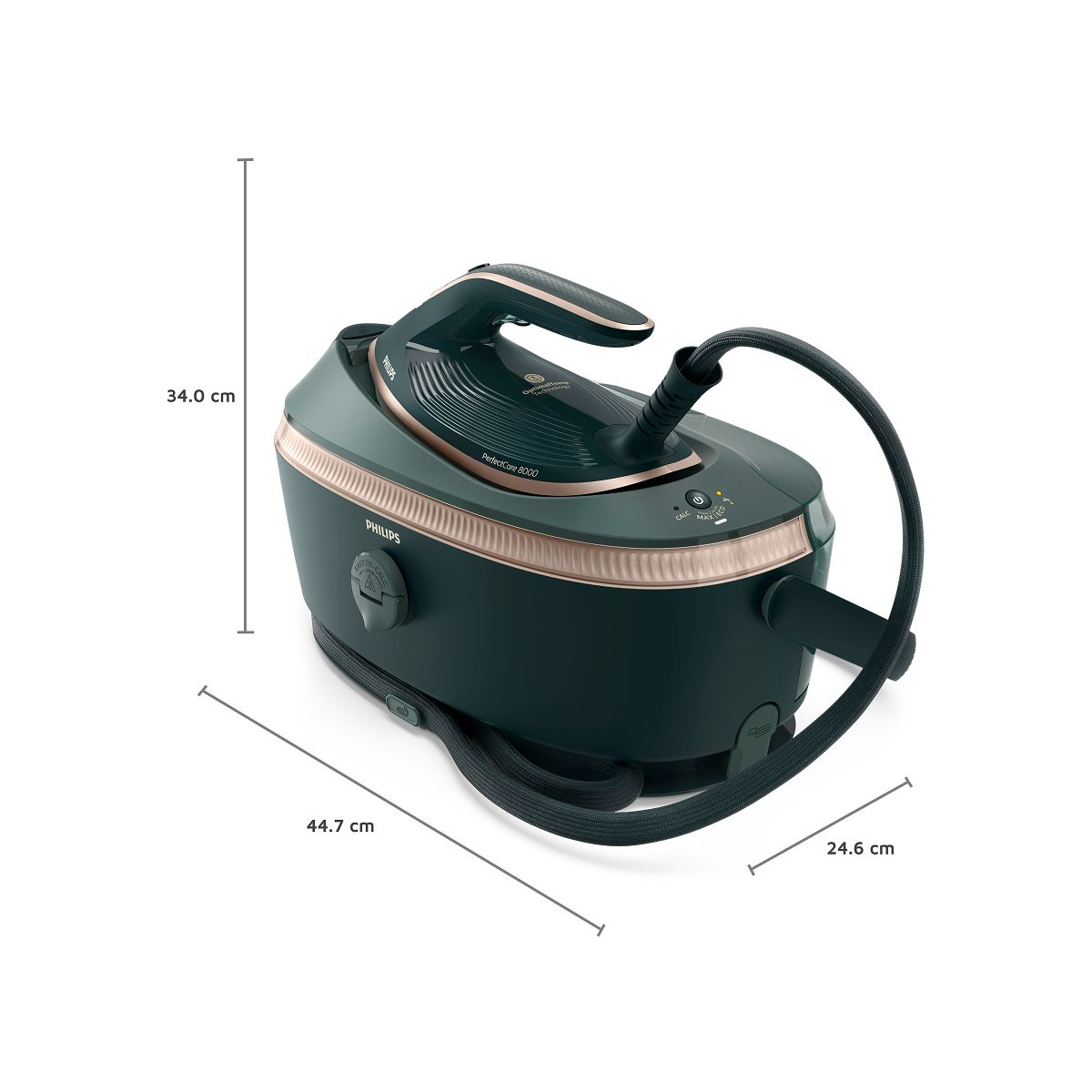 Centrale vapeur PSG8200/70 Série 8000 Vert foncé/Rose Gold 1.4L, 9 bars couleur unique, PHILIPS