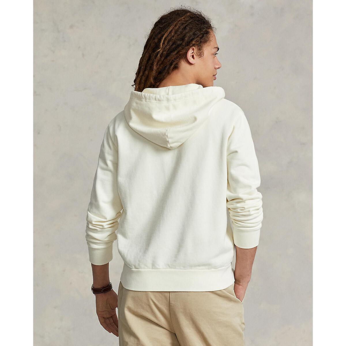 Sweat à capuche zippé en molleton bouclé beige, POLO RALPH LAUREN