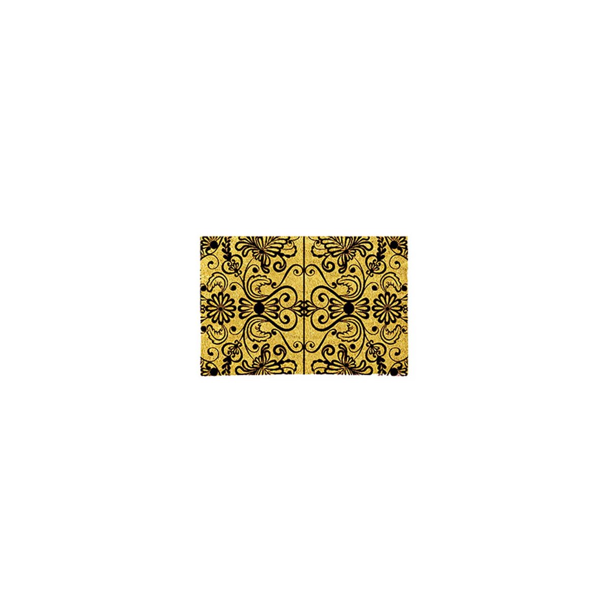 Paillasson en Coco Motifs Volutes Noires noir, WADIGA
