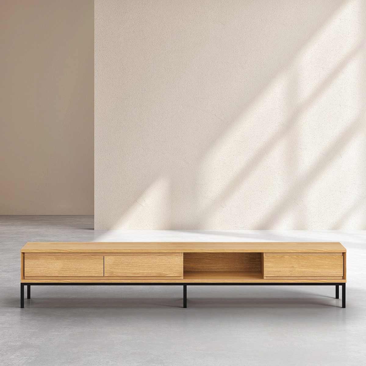 Banc TV FLAVIE naturel clair, HABITAT