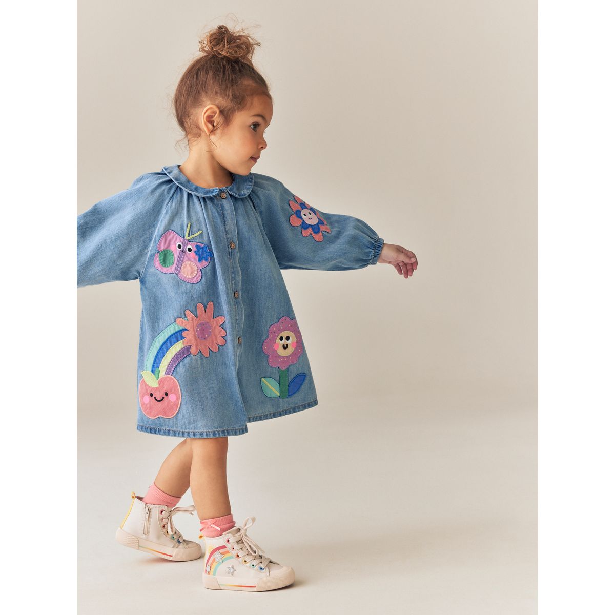 Robe en denim à manches longues bleu, NEXT