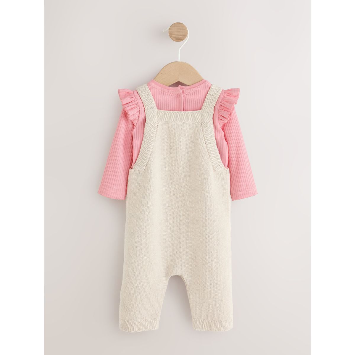 Ensemble salopette bébé maille écru, NEXT