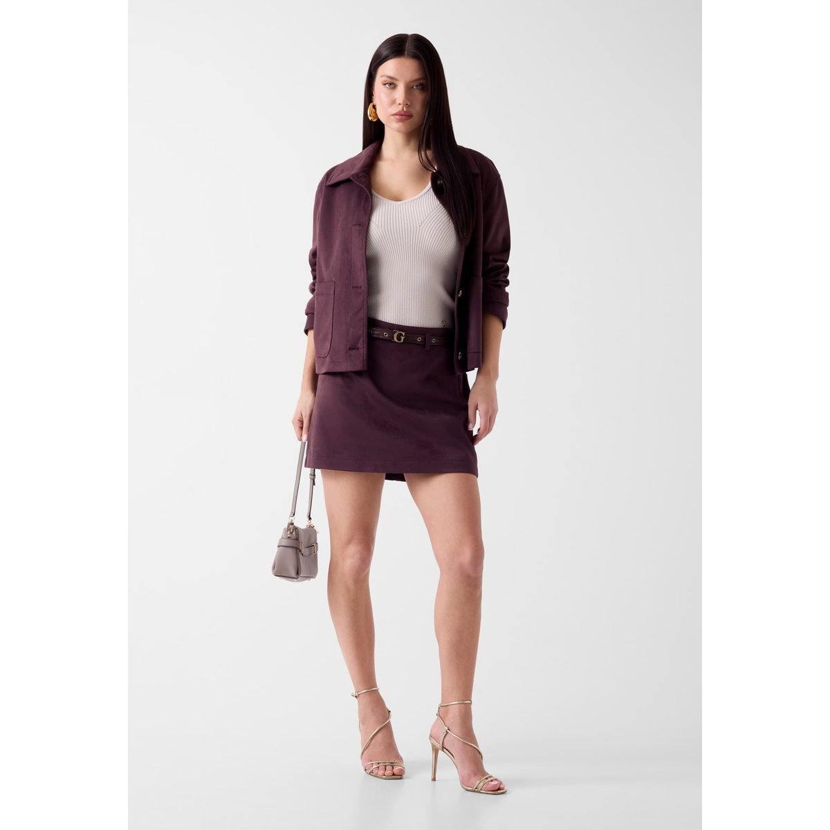 Veste En Suédine violet, GUESS