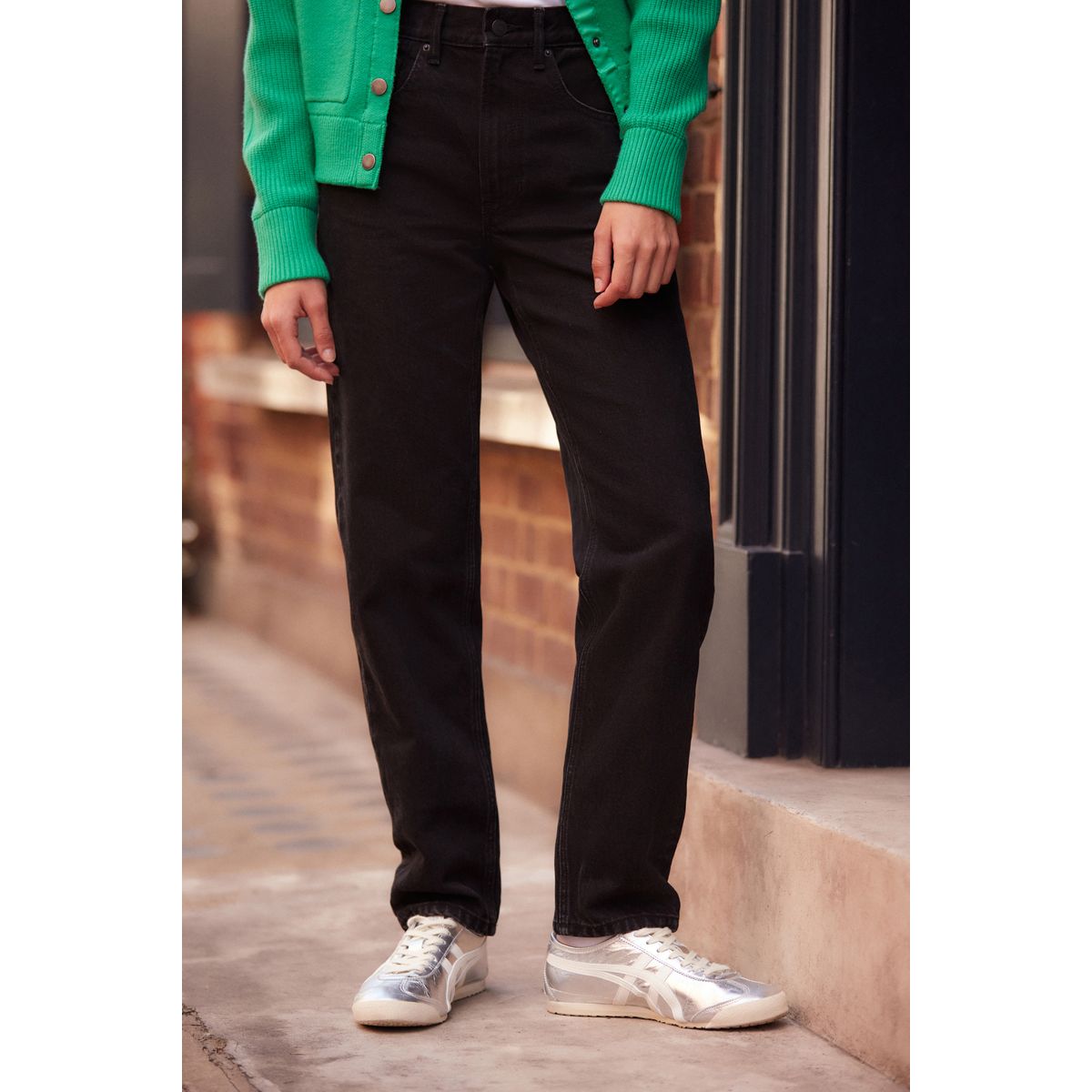Jean mom droit noir, NEXT