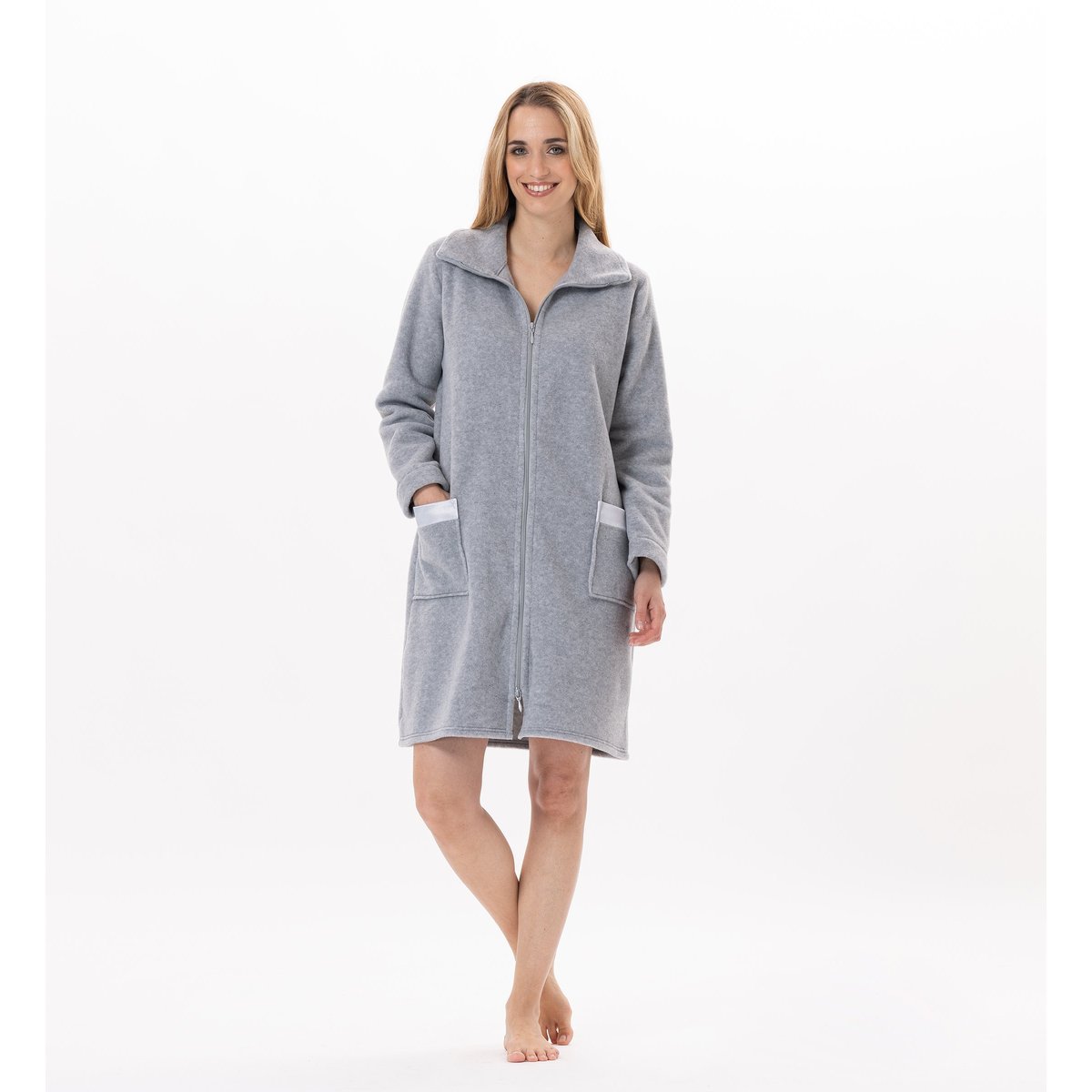 Robe de chambre zippée en polaire ESSENTIEL H54A beige, LE CHAT