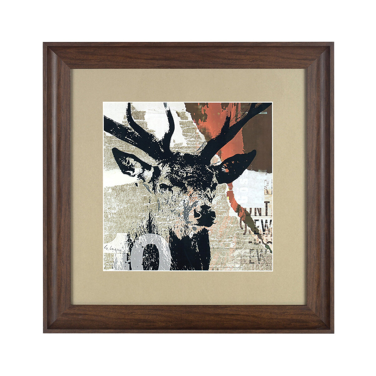 Contemporary Stag Head Framed Wall Art multi-coloured, SO'HOME
