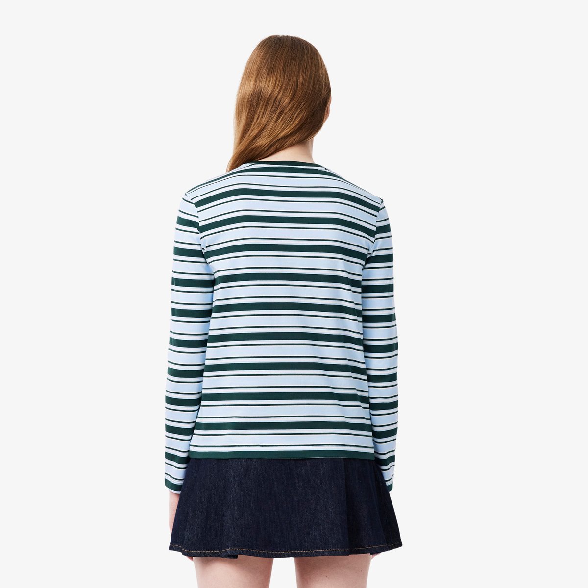 T-shirt manches longues jersey rayé vert-vp6, LACOSTE