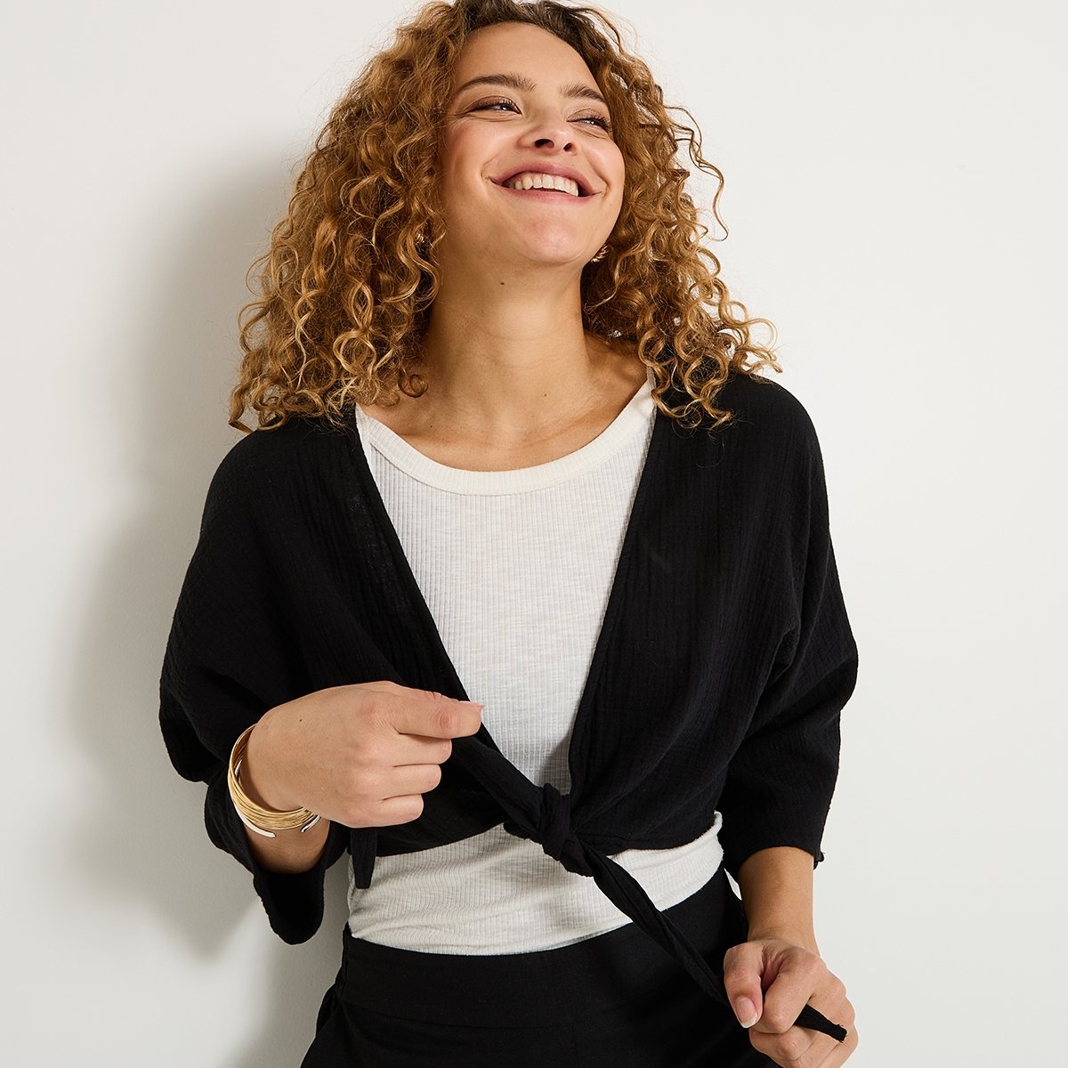 Chemise à nouer noir, GRAIN DE MALICE