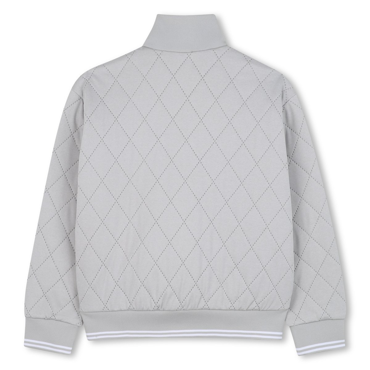 Cardigan con colletto rialzato gris chine, BOSS KIDSWEAR