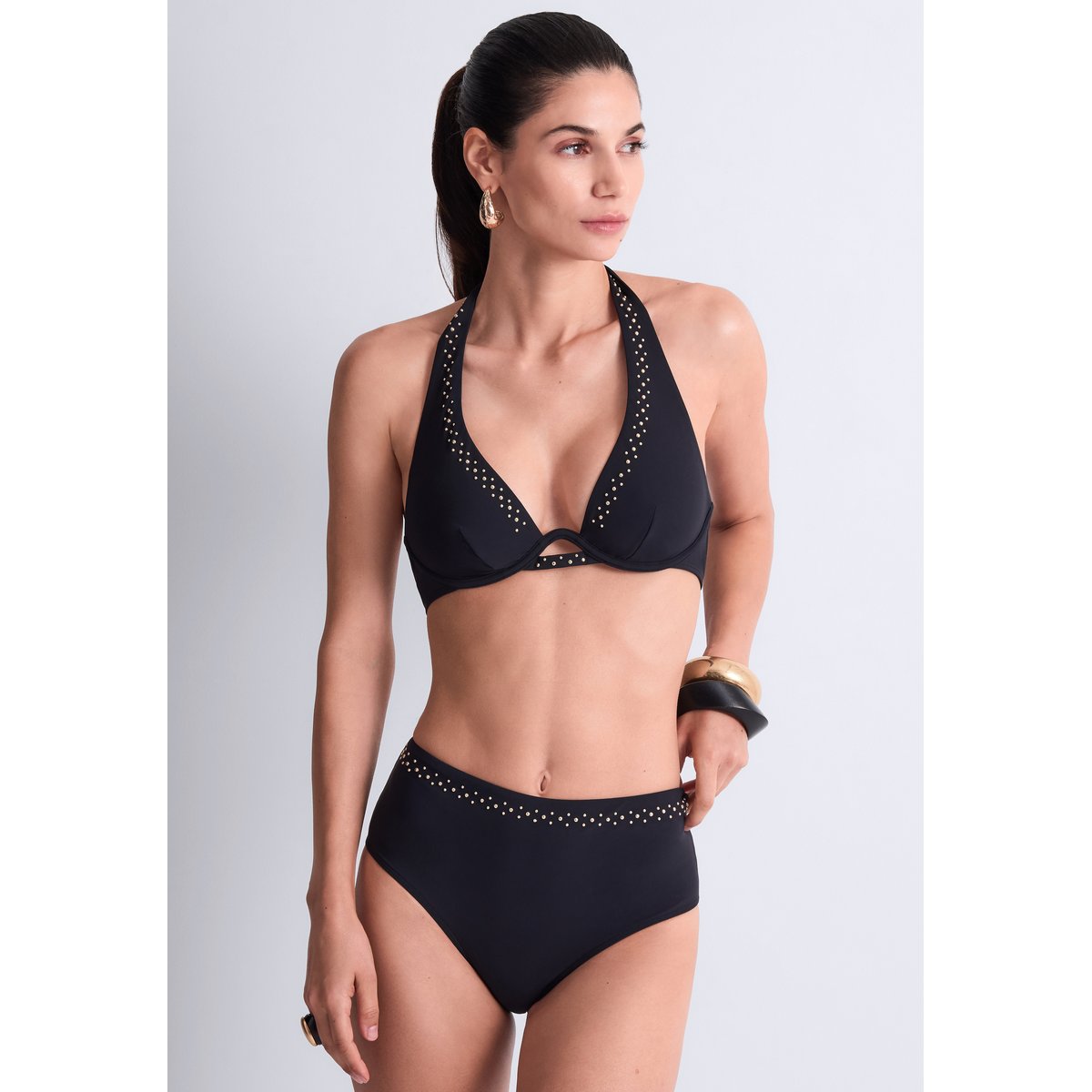 Bas de maillot de bain taille haute Summer Stars. noir, AUBADE