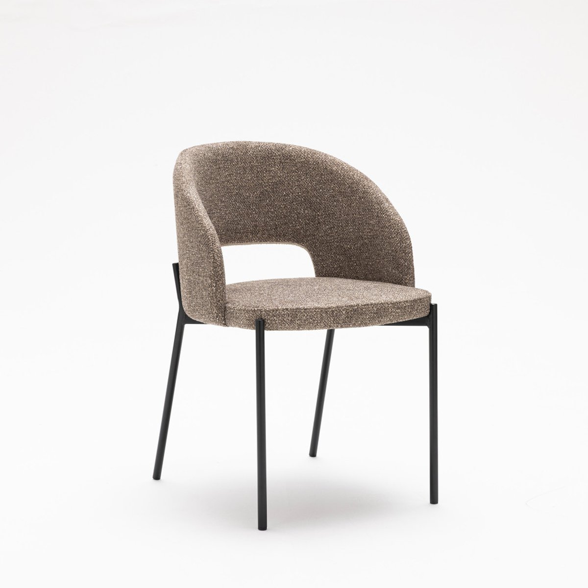 Lot de 2 chaises en tissu et métal- SOREN marron chiné, DRAWER