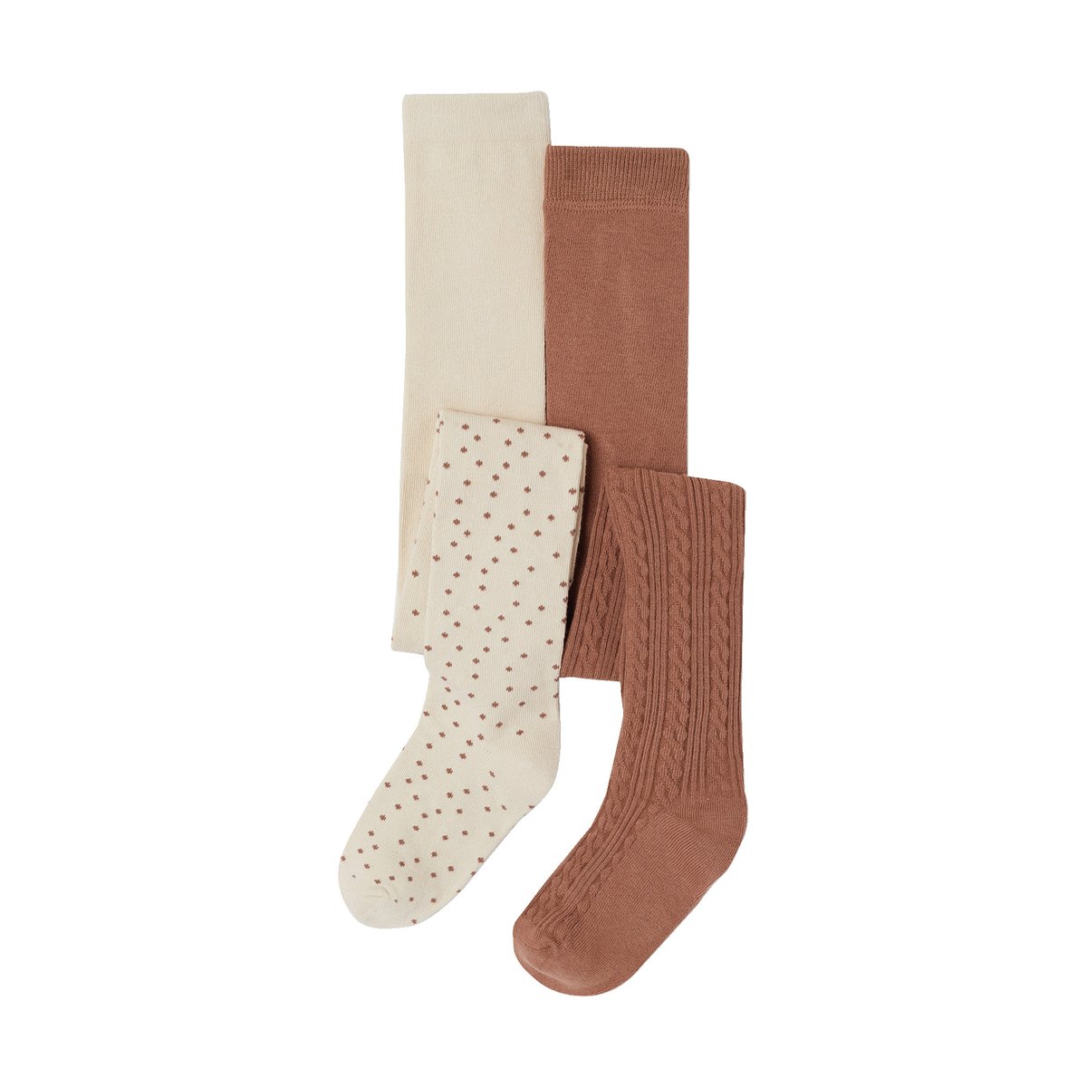 Lot de 2 collants vanille, VERTBAUDET