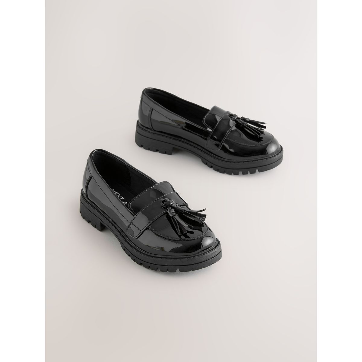 Mocassins glands semelle épaisse école noir, NEXT